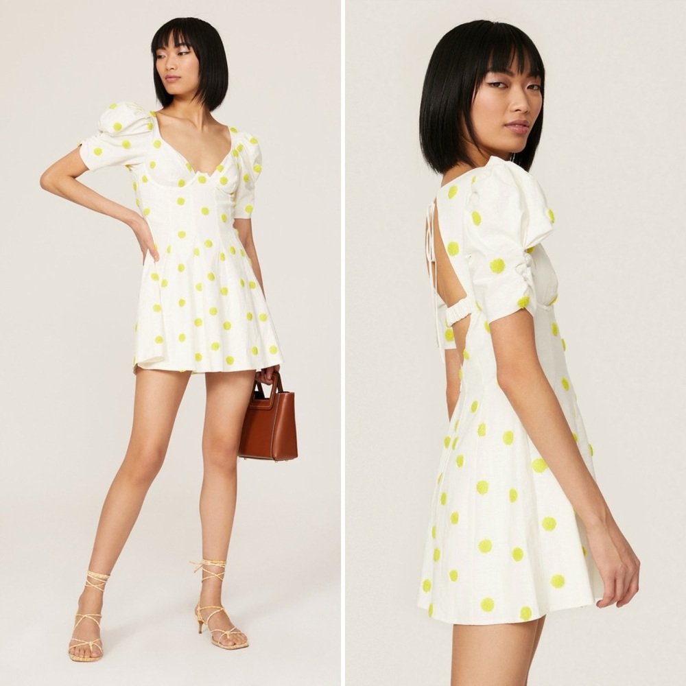 For Love & Lemons Claude Mini Dress NWT Polka Dots